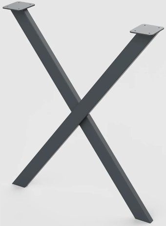 Подстолье для стола Mico Х-образное Лофт 800x730 50x25 (серый премиум муар)