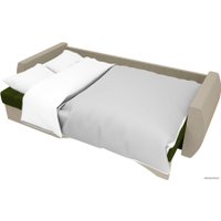 Угловой диван Лига диванов Сатурн 101054 (левый, микровельвет, зеленый/бежевый)