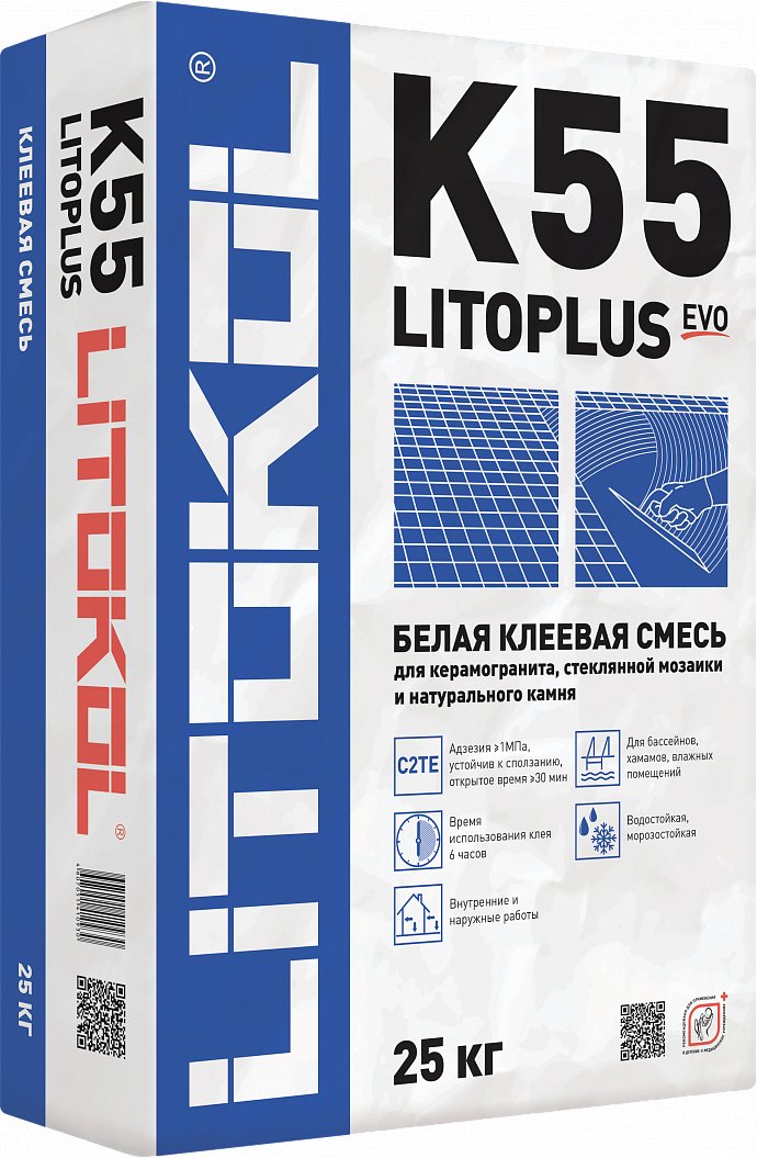 

Клей для плитки Litokol Litoplus K55 (25 кг)