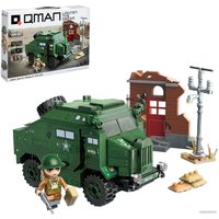 Конструктор Qman Вторая мировая война. Бронемашина 21023 9672999 (492 эл)