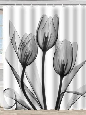 

Шторка-занавеска для ванны Illu 180x180 LH2431969 (серые тюльпаны)