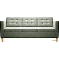 Диван Brioli Дилли клетка Д трехместный (рогожка, J20 серый/светлые ножки)