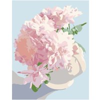 Картина по номерам Рыжий кот Розовые георгины Х-3954