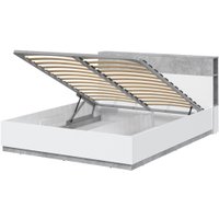 Кровать Интерлиния Quartz QZ-К160 с ПМ (белый платинум/бетон)