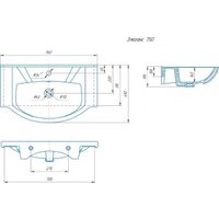  Runo Тумба с умывальником Верона 75 + Элеганс 75 (напольная)