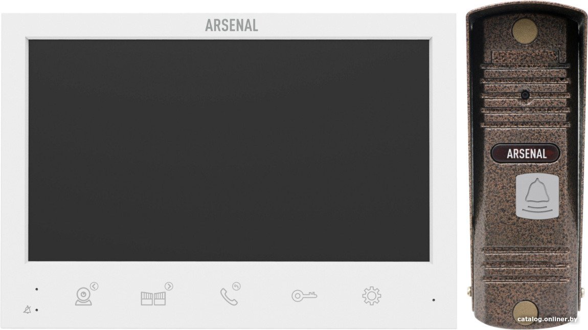 Комплект видеодомофона Arsenal Грация Pro SD (белый) + Триумф Pro (коричневый)
