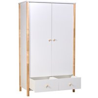 Шкаф распашной Polini Kids Simple двухсекционный с ящиками 0002770.31 (белый/натуральный)