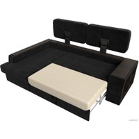 Угловой диван Лига диванов Брюссель левый 110654L (велюр черный)