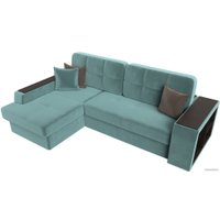 Угловой диван Лига диванов Брюссель левый 110648L (велюр бирюзовый)