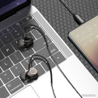 Наушники Borofone BM88 USB Type-C (черный/красный)