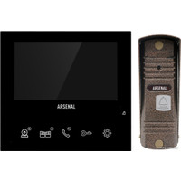 Комплект видеодомофона Arsenal Афина Pro (черный) + Триумф Pro (коричневый)