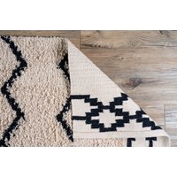 Ковер для жилой комнаты Merry Bear Home Decor 80x150см SGE-CRFW-1202 (черный/молочный)