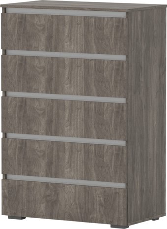 Комод Кортекс-мебель Бари 80 5ш (орех элия/орех элия/белый)