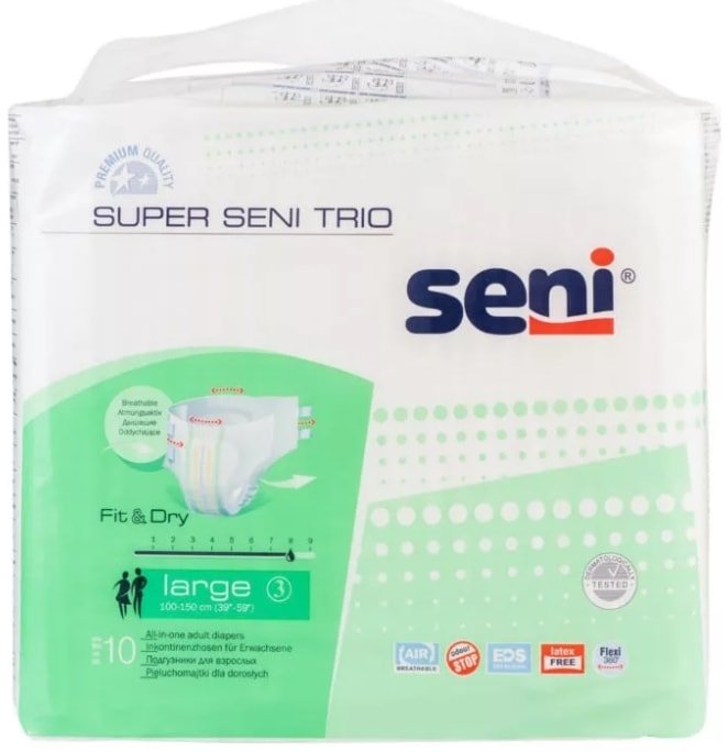 

Подгузники для взрослых Seni Super Trio L (10 шт)