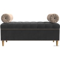 Банкетка Лига диванов Глория 113663 (велюр серый/бежевый/бежевый)