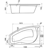 Ванна Santek Майорка 150x90 L базовая плюс [1WH112364]