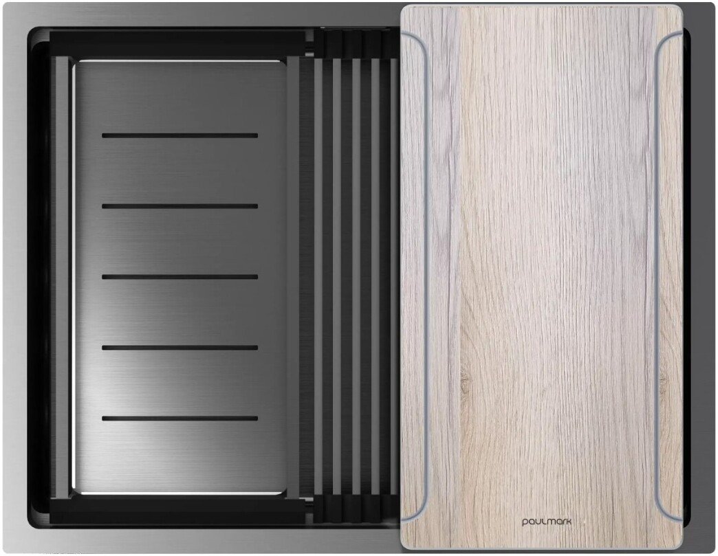 Кухонная мойка Paulmark Next-Multi Sink 58 UNI PM785845-GM (вороненая сталь)