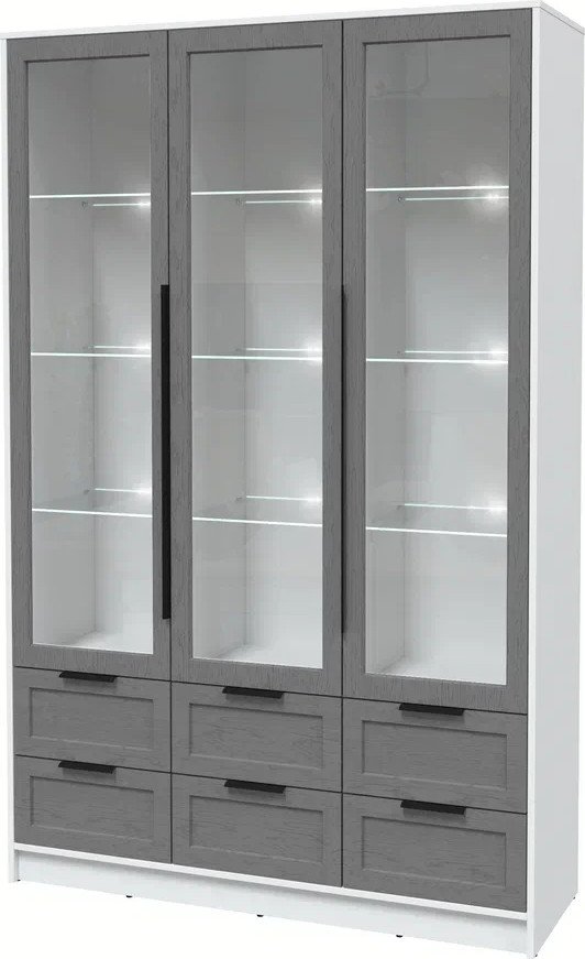 

Шкаф-витрина Интерлиния Концепт Тренд КТ-ШВ3 с подсветкой (белый платинум/дуб серый)