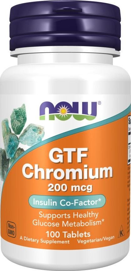 БАД Now Foods GTF Chromium 200 mcg (100 таблеток)