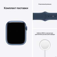 Умные часы Apple Watch Series 7 45 мм (синий/синий омут спортивный)