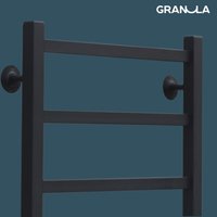 Полотенцесушитель Granula Квадро 50x60 (терморегулятор с таймером слева, черный матовый)
