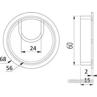 Пропуск кабельный GTV с ресничкой д.60 хром