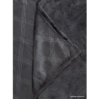 Плед Tex Republic Elite Клетка Фланель Евро 93380 (темно-серый)