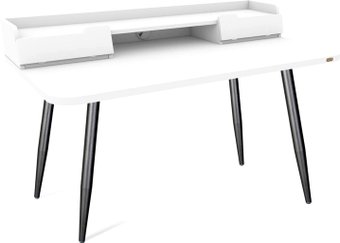 Стол Sheffilton SHT-TU14/TT31 120/65 ЛДСП (черный муар/белый шагрень)