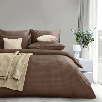 Евро комплект постельного белья Нордтекс Verossa Stripe Taupe Евро VRT 2542 70258 ST13 23