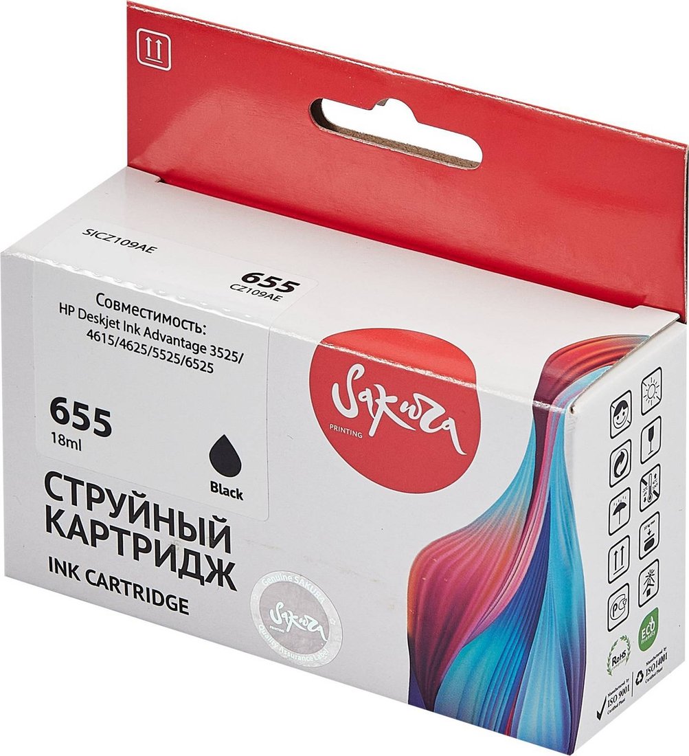 

Картридж Sakura Printing SICZ109AE (аналог HP 655 Black)