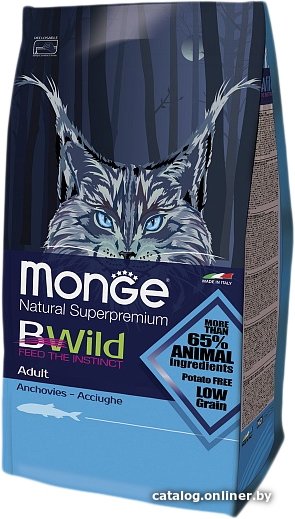Сухой корм для кошек Monge BWild Adult Anchovies 10 кг