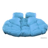 Подвесное кресло M-Group Для двоих 11450203 (коричневый ротанг/голубая подушка)