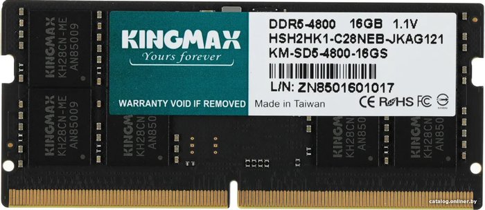 Kingmax 16ГБ DDR5 SODIMM 4800 МГц KM-SD5-4800-16GS