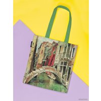 Сумка шоппер JoyArty Мостик на улочке Венеции ткань под лен bsh_37909