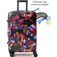 Чемодан-спиннер L'Case RIO-M 69/79 л (принт цветы)
