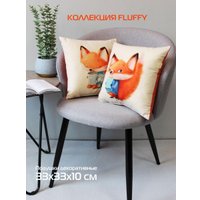 Декоративная подушка Matex Fluffy. Рыжик и кофеек 61-649 (белый/голубой/лососевый)