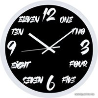 Настенные часы Domozon Hi-Tech (белый корпус/черный циферблат)