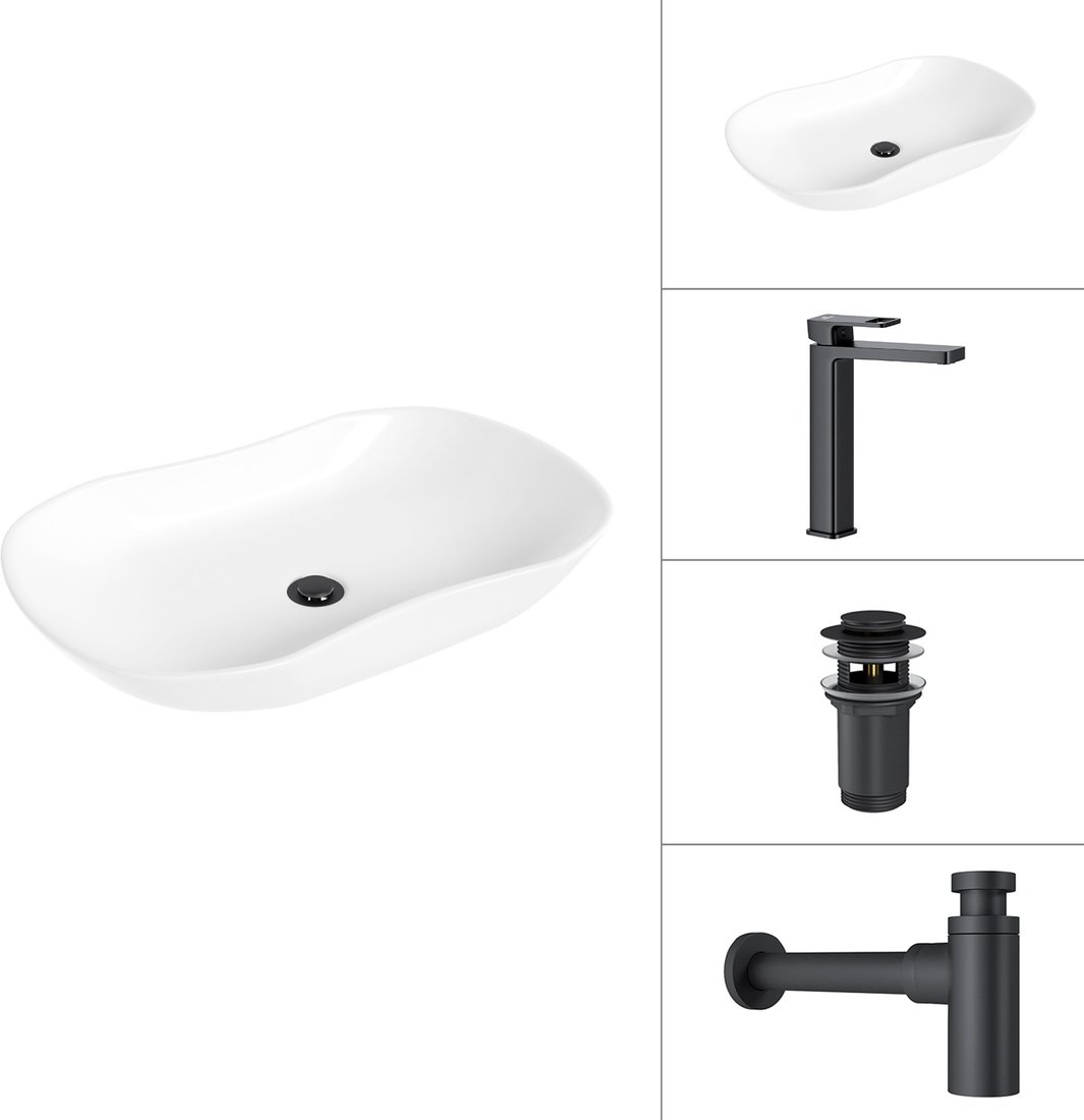 

Умывальник Lauter 21570 + Cascade 21СК0655BS + сифон 21635B + дон.клапан 21190B (черный матовый)