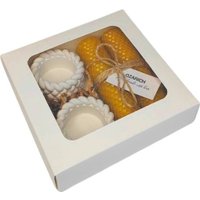 Подарочный набор Вендитио Ozarich Сувенирный с 2-мя свечами и подсвечниками Г8 (желтый)