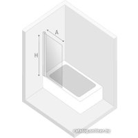 Стеклянная шторка для ванны NEW TRENDY New Soleo Black 90x140 P-0040
