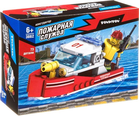 Конструктор Bondibon Пожарная Служба. Катер ВВ3662