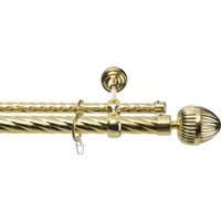 Карниз для штор Sundays Home Шайн Одеон 25мм+16мм двухрядный (золото, 2.4м)