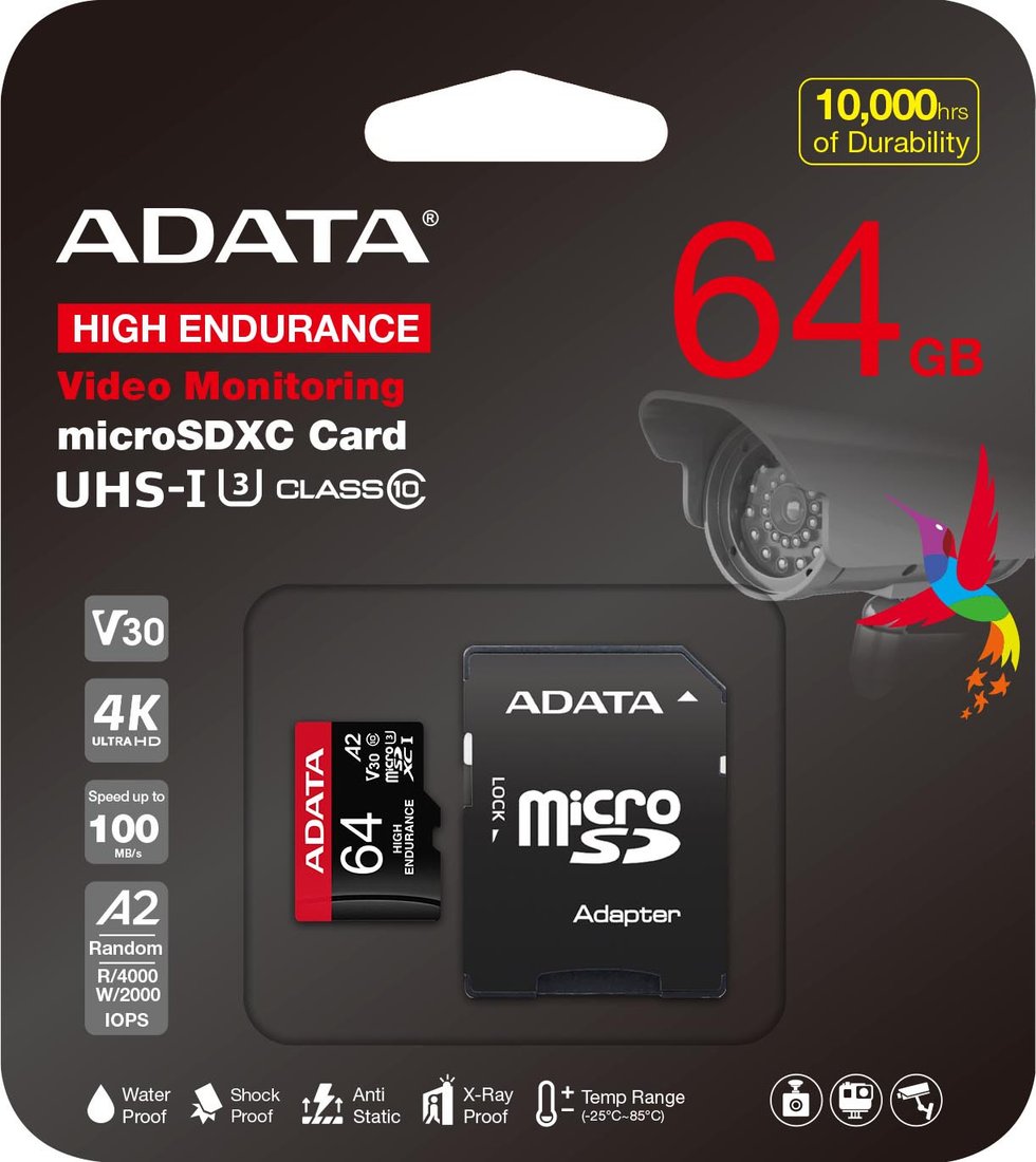 

Карта памяти ADATA High Endurance 64Gb AUSDX64GUI3V30SHA2-RA1