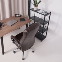 Офисное кресло AksHome King A (натуральная кожа, темно-коричневый)