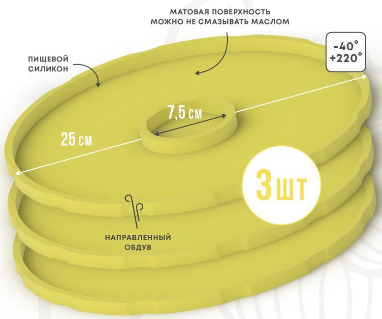 

Поддон для пастилы Сам Себе Шеф силиконовый сплошной d25 (3 шт)