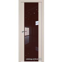 Межкомнатная дверь ProfilDoors 110U L 60x200 (санд, стекло lacobel коричневый лак)