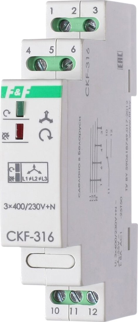 

Реле контроля фаз Евроавтоматика F&F CKF-316 EA04.002.005