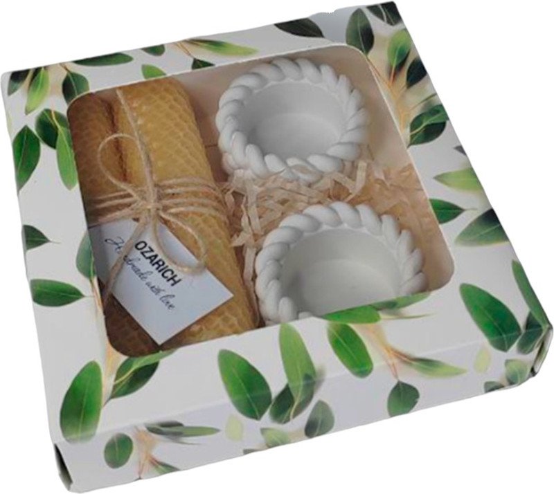 

Подарочный набор Вендитио Ozarich Сувенирный с 2-мя свечами и подсвечниками Г12 (белый)