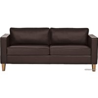 Диван Brioli Вернер двухместный (экокожа, L13 коричневый/светлые ножки)