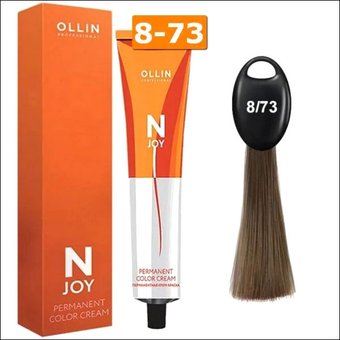 Крем-краска Ollin Professional N-Joy Color Cream 8/73 светло–русый коричнево–золотистый 100 мл